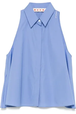 Marni Blouses & Shirts, Dames, Blauw, M, Katoen, Casual Overhemd