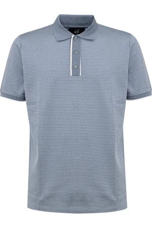 Dunhill Tops, Heren, Blauw, M, Katoen, Blauw Katoenen Jacquard Polo Shirt