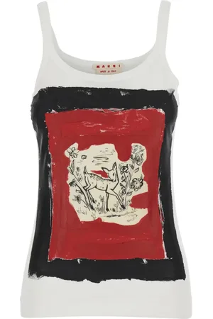 Marni Tops, Dames, Wit, S, Katoen, Witte T-shirt en Polo Collectie