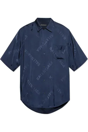 Balenciaga Overhemden, Heren, Blauw, XL, Overhemd met monogram