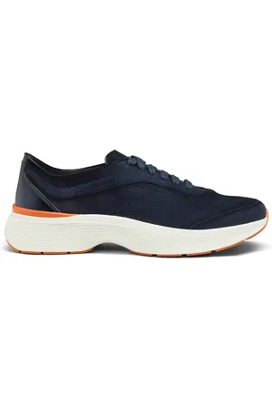 santoni Schoenen, Heren, Blauw, 42 EU, Suède, Blauwe Bounce Sneakers