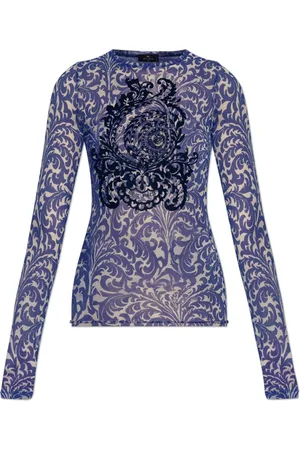 Etro Tops, Dames, Blauw, S, Transparante top