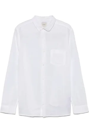 Calvin Klein Overhemden, Heren, Wit, M, Witte Button-Up Shirt met Borstzak