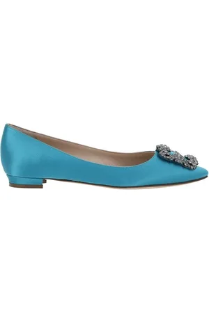 Manolo Blahnik Schoenen, Dames, Blauw, 36 EU, Satijn, Satin ballerina