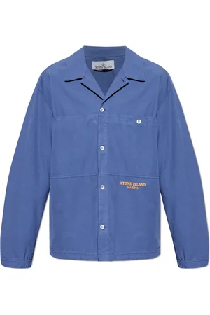Stone Island Overhemden, Heren, Blauw, M, Katoen, Capsule shirt Marina