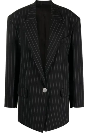 The Attico Jassen, Dames, Blauw, M, Leer, Marineblauwe Blazer
