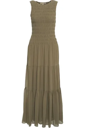 Michael Kors Kleedjes, Dames, Groen, M, Enkellange Georgette Maxi Jurk