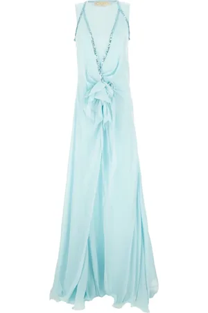 GENNY Kleedjes, Dames, Blauw, S, Elegante Lange Jurk voor Vrouwen