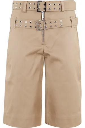 Ganni Korte broeken, Dames, , S, Katoen, Tijgeroog Katoenen Riem Shorts