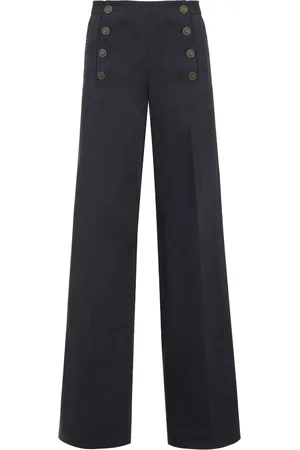 Etro Broeken, Dames, Blauw, XS, Katoen, Wijde katoenen broek met zakken
