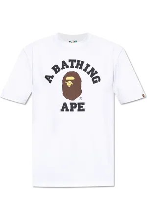 A Bathing Ape Tops, Heren, Wit, M, Katoen, Bedrukt T-shirt