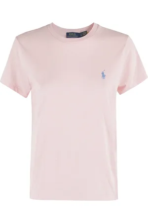 Ralph Lauren Tops, Dames, Roze, M, Katoen, Klassiek Roze T-shirt Korte Mouw