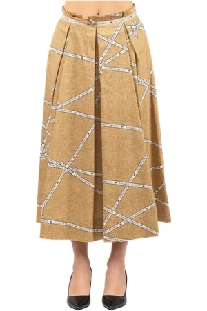 Elisabetta Franchi Rokken, Dames, Geel, S, Elegante Zwarte Rok