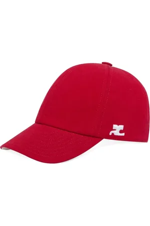 Courrèges Accessoires, Dames, Rood, S, Katoen, Rode Signature Cap Dames Accessoires