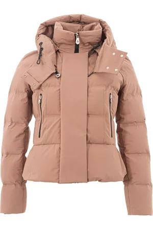 Peuterey Jassen, Dames, Roze, L, Katoen, Puffy-jas met geometrische quilt