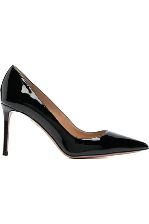 Aquazzura Schoenen, Dames, Zwart, 35 1/2 EU, Leer, Elegante Zwarte Leren Middelhak Pumps