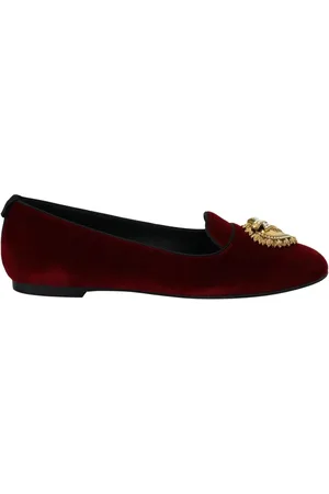 Dolce & Gabbana Schoenen, Dames, Rood, 37 EU, Katoen, Bordeaux Katoenen Platte Schoen