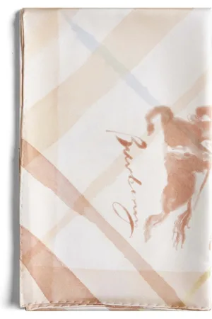 Burberry Accessoires, Dames, Veelkleurig, ONE Size, Ruiter Zijden Sjaal