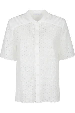 Patrizia Pepe Blouses & Shirts, Dames, Wit, 2Xs, Casual korte mouwen overhemd