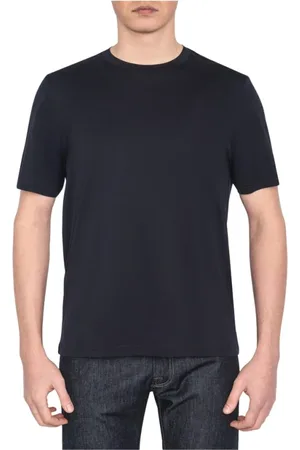 HERNO Tops, Heren, Blauw, L, Katoen, T-shirt van superfijn katoen
