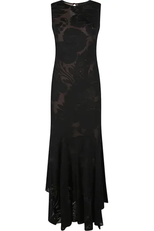Etro Kleedjes, Dames, Zwart, S, Elegante Mouwloze Maxi Jurk