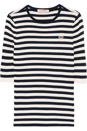 Twin-Set Tops, Dames, Blauw, L, Blauwe Nacht Sweatshirt Riga Neve