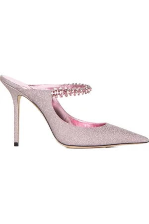 Jimmy Choo Schoenen, Dames, Roze, 39 EU, Rose Glitter Fabric Mules