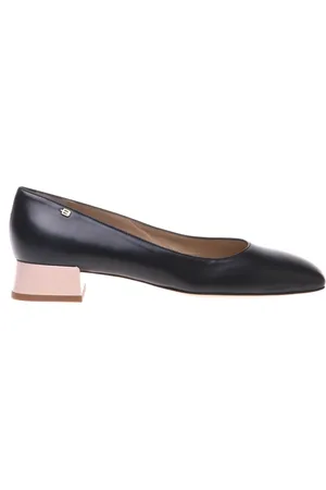 BALDININI Schoenen, Dames, Zwart, 36 EU, leather and nude patent leather court shoe