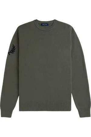 Fred Perry Truien, Heren, Groen, L, Stijlvolle Sweaters voor elke gelegenheid