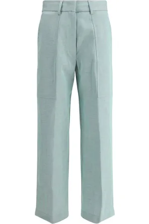 FORTE FORTE Broeken, Dames, Groen, S, Linnen, Linnen Cargo Broek