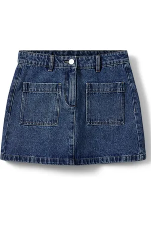 Sofie Schnoor Rokken, Dames, Blauw, M, Denim, Denim Blauwe Rok met Zakken