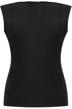 Marni Tops, Dames, Zwart, S, Katoen, Mouwloze top