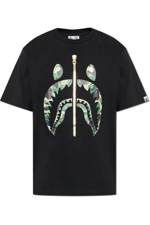 A Bathing Ape Tops, Heren, Zwart, L, Katoen, T-shirt met logo