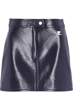 Courrèges Rokken, Dames, Blauw, S, Vinyl Reedition Rok