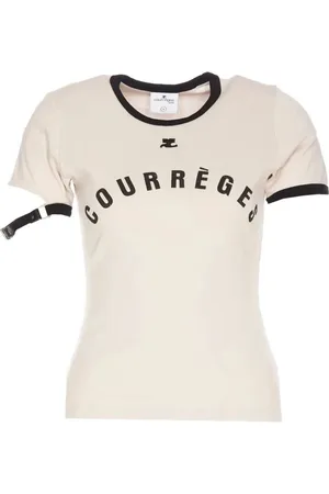 Courrèges Tops, Dames, , L, Katoen, Stijlvol T-shirt in B093 kleur
