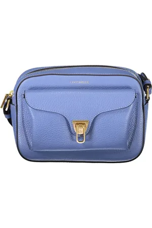 Coccinelle Tassen, Dames, Blauw, ONE Size, Leer, Lichtblauwe Leren Dames Handtas