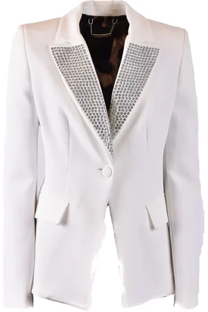 Philipp Plein Jassen, Dames, Wit, S, Stijlvolle Jas voor Mannen en Vrouwen