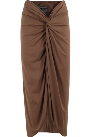 FEDERICA TOSI Rokken, Dames, Bruin, S, Lange Rok Cover-Up Cacao Bruin