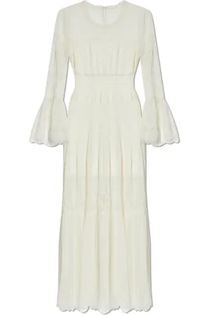 LOVESHACKFANCY Kleedjes, Dames, Wit, 2Xs, Jurk Rosney