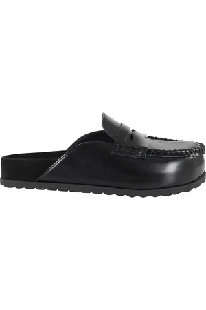 Ash Schoenen, Dames, Zwart, 36 EU, Leer, Zwarte leren mocassin klompen
