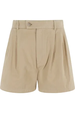 Filippa K Korte broeken, Dames, Bruin, M, Katoen, Geplooide hoge taille shorts Kameel