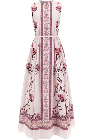 Giambattista Valli Kleedjes, Dames, Veelkleurig, M, Lange Bloemenjurk Paars Roze