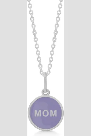 Frk Lisberg Accessoires, Dames, Grijs, L, MOM Ketting Paars Zilver Emaille Hanger