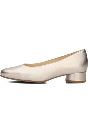 Hassia Schoenen, Dames, Geel, 38 1/2 EU, Linnen, Gouden Roma Pumps voor de zomer