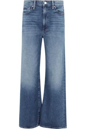 Mother Jeans, Dames, Blauw, W28, Katoen, Blauwe Wijde Pijp Jeans