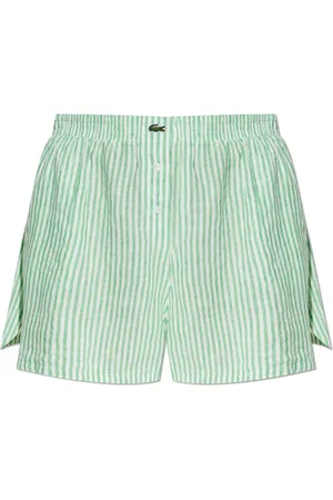 Lacoste Korte broeken, Dames, Groen, XL, Linnen, Linnen shorts