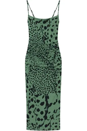 Nanushka Kleedjes, Dames, Groen, L, Polyester, Groen/Zwarte Jurk met Details