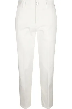 PT Torino Broeken, Dames, Wit, XL, Katoen, Witte katoenen jeans met zakken