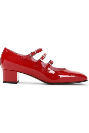 Carel Schoenen, Dames, Rood, 39 EU, Leer, Rode Lakleren Pumps