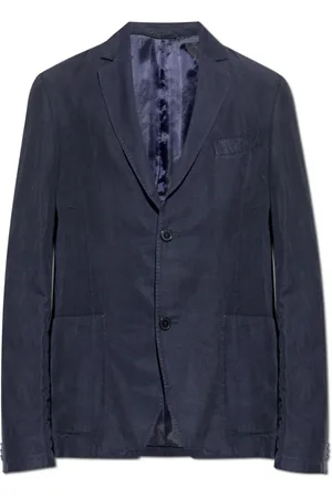 OFFICINE GENERALE Jassen, Heren, Blauw, L, Katoen, Blazer met zakken